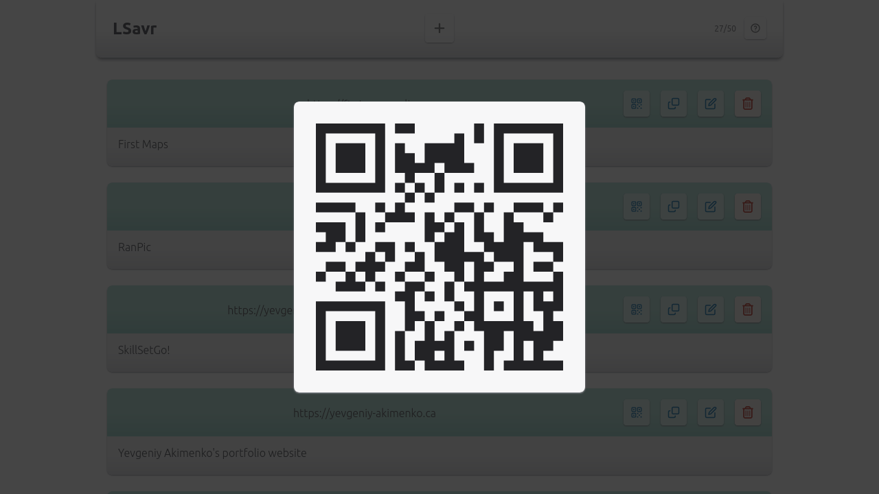 Displaying link as QR code
